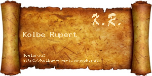 Kolbe Rupert névjegykártya